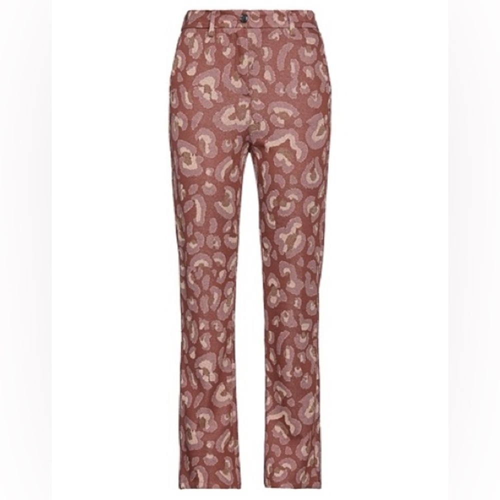 Elegant Leopard Print Women's Straight Leg Pants